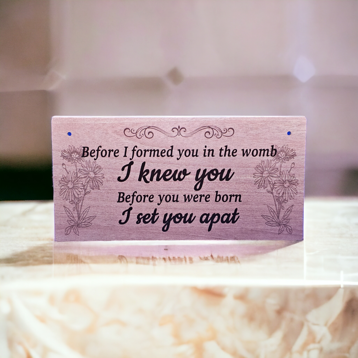 Christian Decor 7.8” x 3.9” rectangular wooden Inspirational Wall Art Plaque Home Decor Design