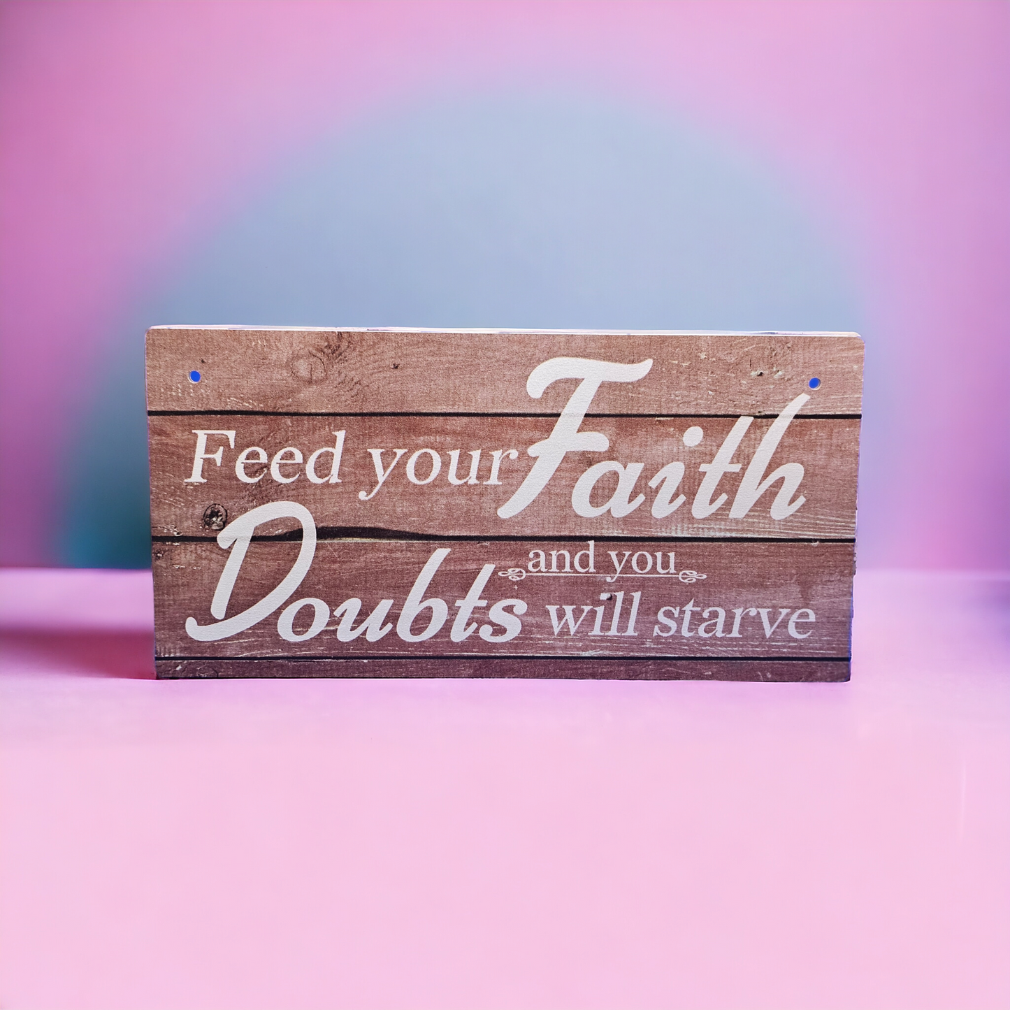 Christian Decor 7.8” x 3.9” rectangular wooden Inspirational Wall Art Plaque Home Decor Design