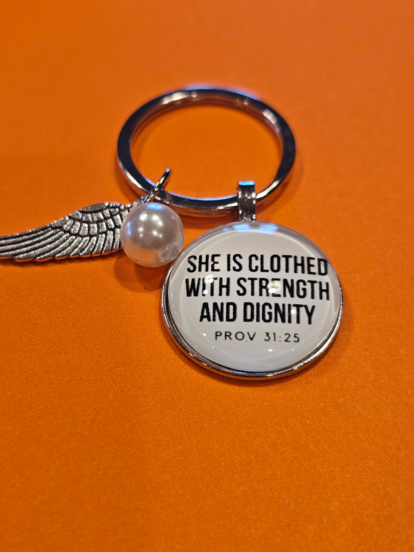 1" x 1" 3D Key Rings Bible Verse Scripture Quote