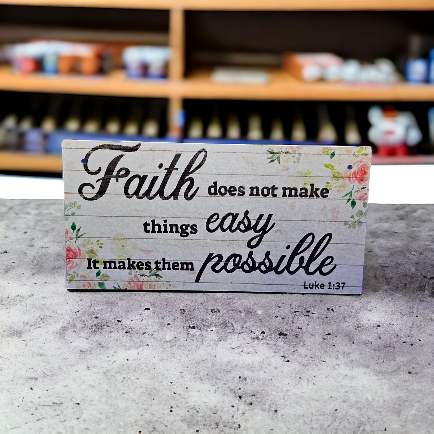 Christian Decor 7.8” x 3.9” rectangular wooden Inspirational Wall Art Plaque  Home Decor Design