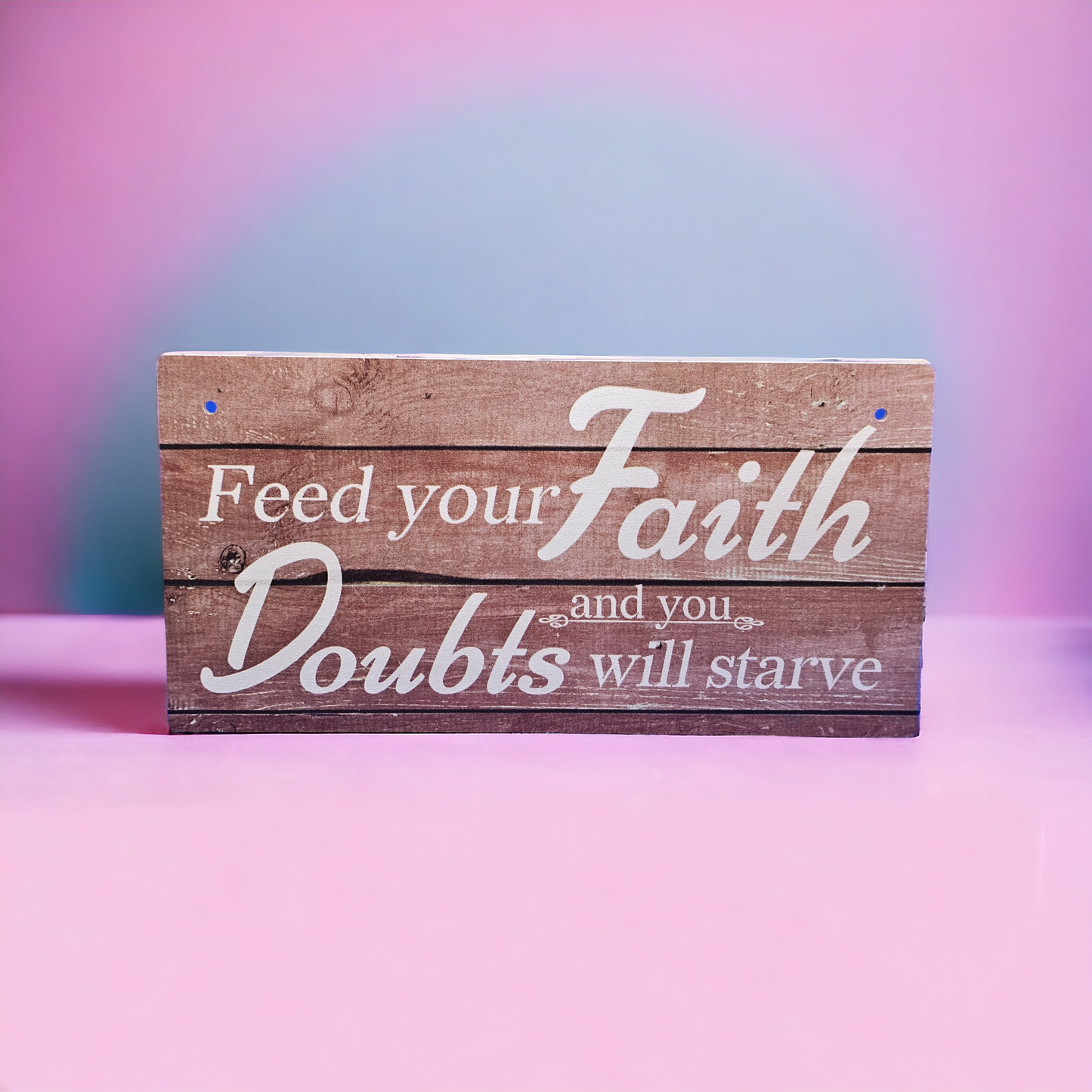 Christian Decor 7.8” x 3.9” rectangular wooden Inspirational Wall Art Plaque  Home Decor Design