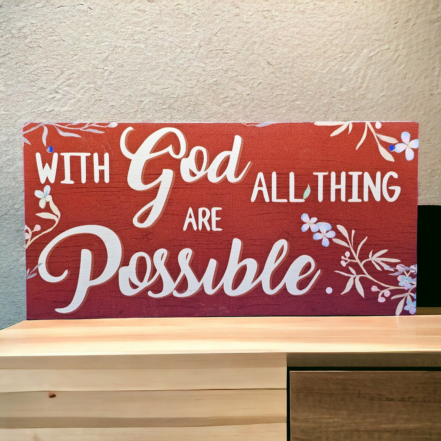 Christian Decor 7.8” x 3.9” rectangular wooden Inspirational Wall Art Plaque  Home Decor Design